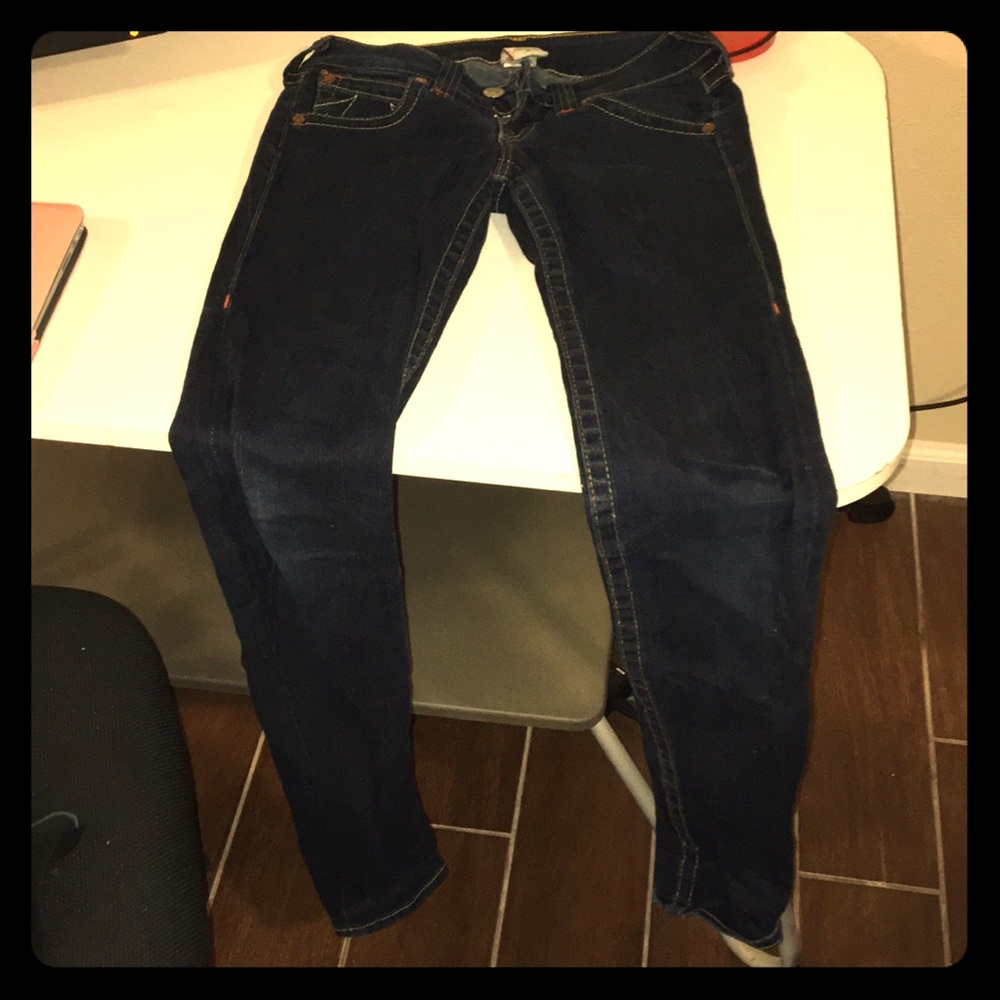 Dark blue jeans true religion
